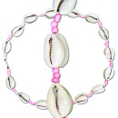 Seestern Halskette Modeschmuck aus Kauri Muscheln & Nylonperlen/111 Rosa_ 1 Stueck