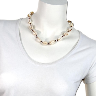 Seestern Halskette Modeschmuck aus Kauri Muscheln & Nylonperlen/112 Braun_ 1 Stueck