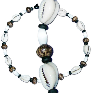 Seestern Halskette Modeschmuck aus Kauri Muscheln & Nylon-Kokosperlen /114 Braun_ 1 Stueck