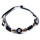 Seestern Halskette Modeschmuck aus Kauri Muscheln & geflochtenem Halsband/116 Schwarz_ 1 Stueck