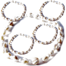 Seestern Halskette Modeschmuck aus Kauri Muscheln & Muschelperlen /117 Weiss_ 5 Stueck