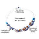 Seestern Halskette Modeschmuck aus Kauri Muscheln & Nylonperlen/119 Tuerkis_ 5 Stueck