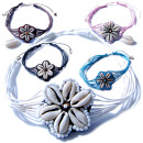 Seestern Halskette Modeschmuck aus Kauri Muscheln & geflochtenem Halsband/122 Diverse_ 5 Stueck
