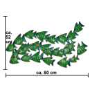 SEESTERN Fischschwarm Metall Wand Deko Verzierung Hänge Wand Dekoration 80cm /1809.smaragd