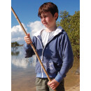 SEESTERN Jungen Kapuzen Sweat Jacke Kapuzen Pullover Hoody Sweater 92-152 /1903_bl_wt Blau melange 146 - 152