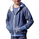 SEESTERN Jungen Kapuzen Sweat Jacke Kapuzen Pullover Hoody Sweater 92-152 /1903_bl_wt Blau melange 146 - 152