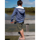 SEESTERN Jungen Kapuzen Sweat Jacke Kapuzen Pullover Hoody Sweater 92-152 /1903_bl_wt Blau melange 146 - 152