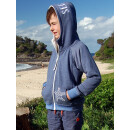SEESTERN Jungen Kapuzen Sweat Jacke Kapuzen Pullover Hoody Sweater 92-152 /1903_bl_wt Blau melange 146 - 152