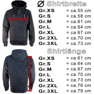 SEESTERN Herren Kapuzen Sweatshirt Pullover m.Knopfleiste Jumper Sweater GrS-XXL /1641 Blau XL
