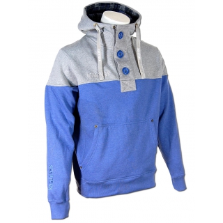 SEESTERN Herren Kapuzen Sweatshirt Pullover m.Knopfleiste Jumper Sweater GrS-XXL /1641 Blau 2XL