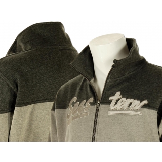 SEESTERN Herren Stehkragen Sweat Shirt Jacke Pullover Zip Hoody Sweater Gr.S-XXL /1748 Beige melange - Dunkelgrau S