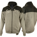 SEESTERN Herren Stehkragen Sweat Shirt Jacke Pullover Zip Hoody Sweater Gr.S-XXL /1748 Beige melange - Dunkelgrau S