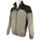 SEESTERN Herren Stehkragen Sweat Shirt Jacke Pullover Zip Hoody Sweater Gr.S-XXL /1748 Beige melange - Dunkelgrau S