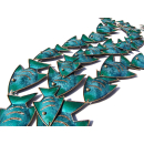 SEESTERN Fischschwarm Metall Wand Deko Verzierung Hänge Wand Dekoration 80cm /1809.petrol