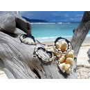 SEESTERN Kauri Muschel Armband / Armbänder Surfer Shell Bracelet/ /2001 Schwarz_3 Stueck