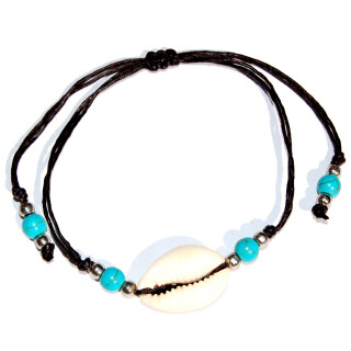 SEESTERN Kauri Muschel Armband / Armbänder Surfer Shell Bracelet /2003 Schwarz_1 Stueck