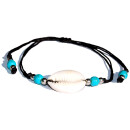 SEESTERN Kauri Muschel Armband / Armbänder Surfer Shell Bracelet /2003 Schwarz_1 Stueck