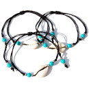 SEESTERN Kauri Muschel Armband / Armbänder Surfer Shell Bracelet /2003 Schwarz_3 Stueck