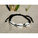 SEESTERN Kauri Muschel Armband / Armbänder Surfer Shell Bracelet /2006 Schwarz_3 Stueck