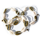 SEESTERN Kauri Muschel Armband / Armbänder Surfer Shell Bracelet /2008 Weiß_Bronze_3 Stueck