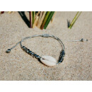 SEESTERN Kauri Muschel Armband / Armbänder Surfer Shell Bracelet /2012 Grau_3 Stueck