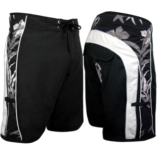 SEESTERN Herren Boardshorts Surfshorts Boardshort Surf Shorts Badeshorts XS-3XL mittellang 47-49cm /2043 Schwarz L