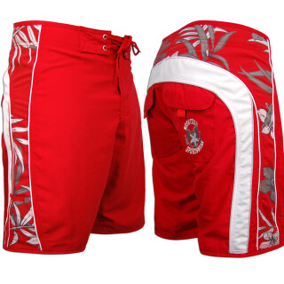SEESTERN Herren Boardshorts Surfshorts Boardshort Surf Shorts Badeshorts XS-3XL mittellang 47-49cm /2043 Rot 2XL