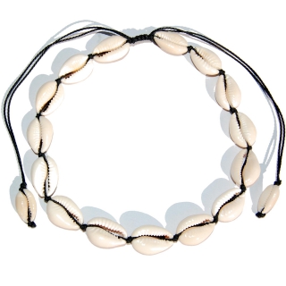 Seestern Halskette Modeschmuck aus Kauri Muscheln Surfer Shell Necklace /2001 Schwarz_1 Stueck