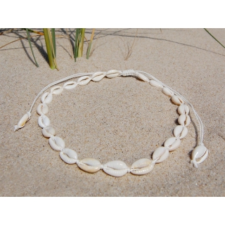 Seestern Halskette Modeschmuck aus Kauri Muscheln Surfer Shell Necklace /2003.wt Wei_3 Stueck