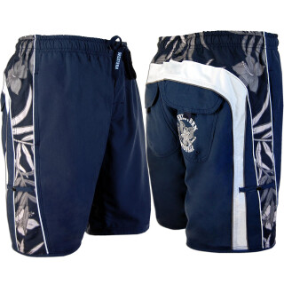 SEESTERN Herren Boardshorts Badeshorts mit Gummizug hinten& Eingrifftaschen S-3XL mittellang 47-49cm /1843 Blau L