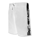 SEESTERN Herren Boardshorts Badeshorts mit Gummizug hinten& Eingrifftaschen S-3XL mittellang 47-49cm /1843 Weiß S