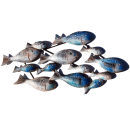 SEESTERN Fischschwarm Metall / Holz Wand Deko Verzierung...