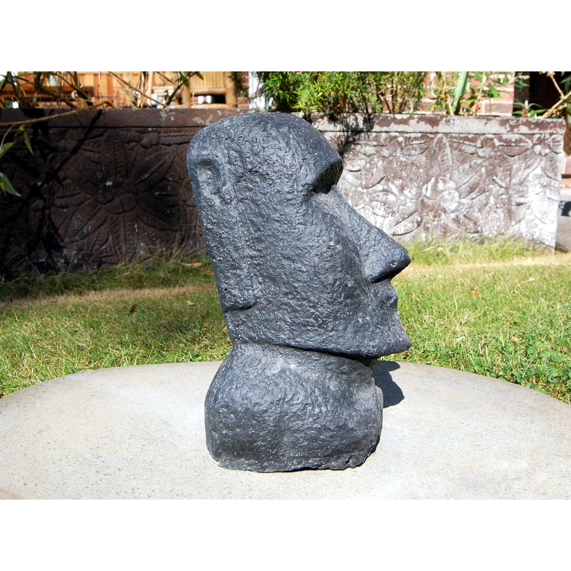 Moai Osterinsel Garten Statue Figur Skulptur Höhe 30 cm Steinguß für
