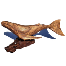 Seestern Sportswear Naturalistische Holzschnitzkunst von Bali Buckelwal Wal 29 x 12 x 17 cm /2081