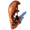 Naturalistische Holzschnitzkunst von Bali Dugongs Seekuh 41 x 23 x 13 cm /2084