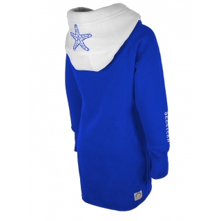 SEESTERN Kinder Langes Kapuzen Sweat Shirt Pullover Hoody Sweater Gr.116-164 /1805 Royal Blau_Wei 110 - 116