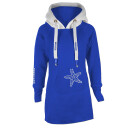 SEESTERN Kinder Langes Kapuzen Sweat Shirt Pullover Hoody Sweater Gr.116-164 /1805 Royal Blau_Weiß 110 - 116