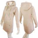 SEESTERN Damen Langes Kapuzen Sweat Shirt Pullover Hoody Sweater Gr.XS-3XL /1525 Creme_Altweiß 2XL