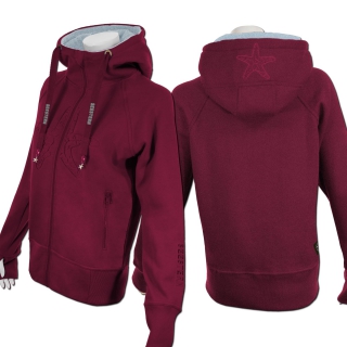 SEESTERN Damen Kapuzen Sweat Shirt Jacke Pullover Zip Hoody Sweater Gr.XS-XXL /1520 Bordeaux M