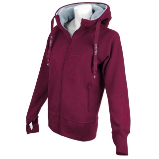SEESTERN Damen Kapuzen Sweat Shirt Jacke Pullover Zip Hoody Sweater Gr.XS-XXL /1520 Bordeaux M