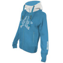 SEESTERN Damen Kapuzen Sweat Shirt Jacke Pullover Zip Hoody Sweater Gr.XS-XXL /1622 Hellblau XS