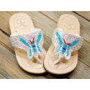 SEESTERN Mädchen Leder Zehentrenner Zehensandale Zehensteg Auslaufmodelle Größe 24-36 /1410 Weiß EUR 32