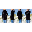 SEESTERN Damen Kapuzen Fleecejacke 2WegeZipper Fleecemantel Fleece Sweatj.XS-4XL /1726 Schwarz_wt XS