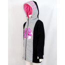 SEESTERN Kinder Kapuzen Fleecejacke Fleecemantel Fleece Sweatjacke Girls in Größe 110 -116 /1104 Schwarz_Grau_Rosa 116
