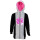 SEESTERN Kinder Kapuzen Fleecejacke Fleecemantel Fleece Sweatjacke Girls in Größe 110 -116 /1104 Schwarz_Grau_Rosa 116