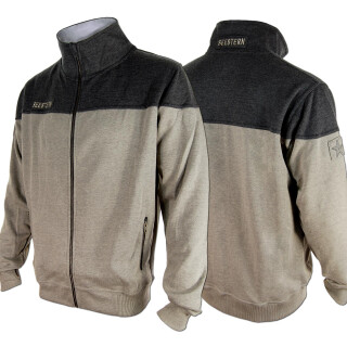 SEESTERN Herren Stehkragen Sweat Shirt Jacke Pullover Zip Hoody Sweater Gr.S-XXL /1747 Beige melange - Dunkelgrau XL