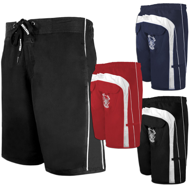 Seestern Sportswear SEESTERN Herren Boardshorts Badeshorts mit Gummizug hinten& Eingrifftaschen Gr.L(34) mittellang 49cm /1844
