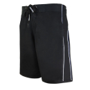 SEESTERN Herren Boardshorts Badeshorts mit Gummizug hinten& Eingrifftaschen Gr.L(34) mittellang 49cm /1844 Schwarz L