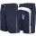 SEESTERN Herren Boardshorts Badeshorts mit Gummizug hinten& Eingrifftaschen Gr.L(34) mittellang 49cm /1844 Blau L