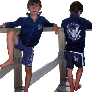 SEESTERN Kinder Fleece Jacke mit Stehkragen Sweater Sweatjacke 92-116 /1608 Blau_2 98 - 104